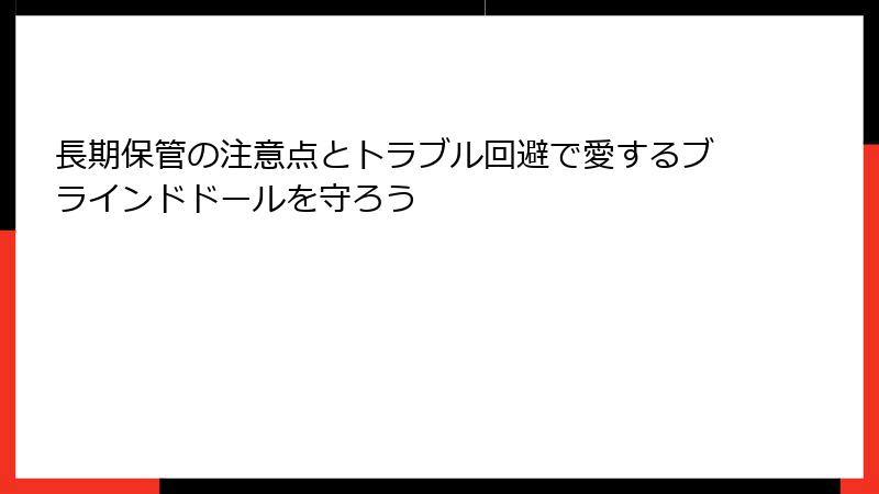 長期保管の注意点とトラブル回避で愛するブラインドドールを守ろう
