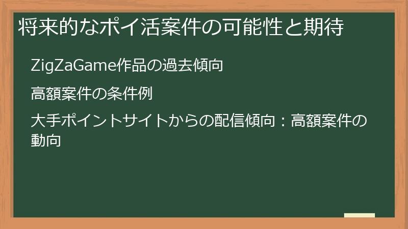 将来的なポイ活案件の可能性と期待