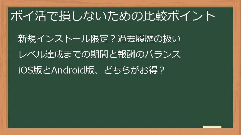 ポイ活で損しないための比較ポイント