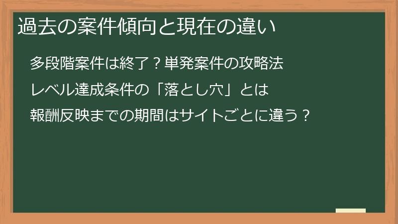 過去の案件傾向と現在の違い